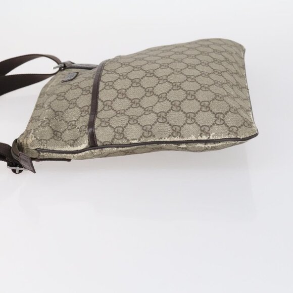 GUCCI GG Supreme Shoulder Bag PVC Beige Silver 141626 Auth 146723 - Picture 4 of 16